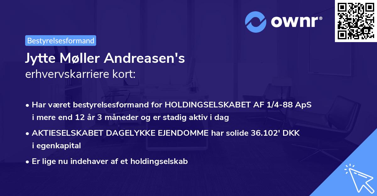 Jytte Møller Andreasen's erhvervskarriere kort