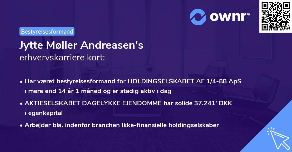 Jytte Møller Andreasen's erhvervskarriere kort
