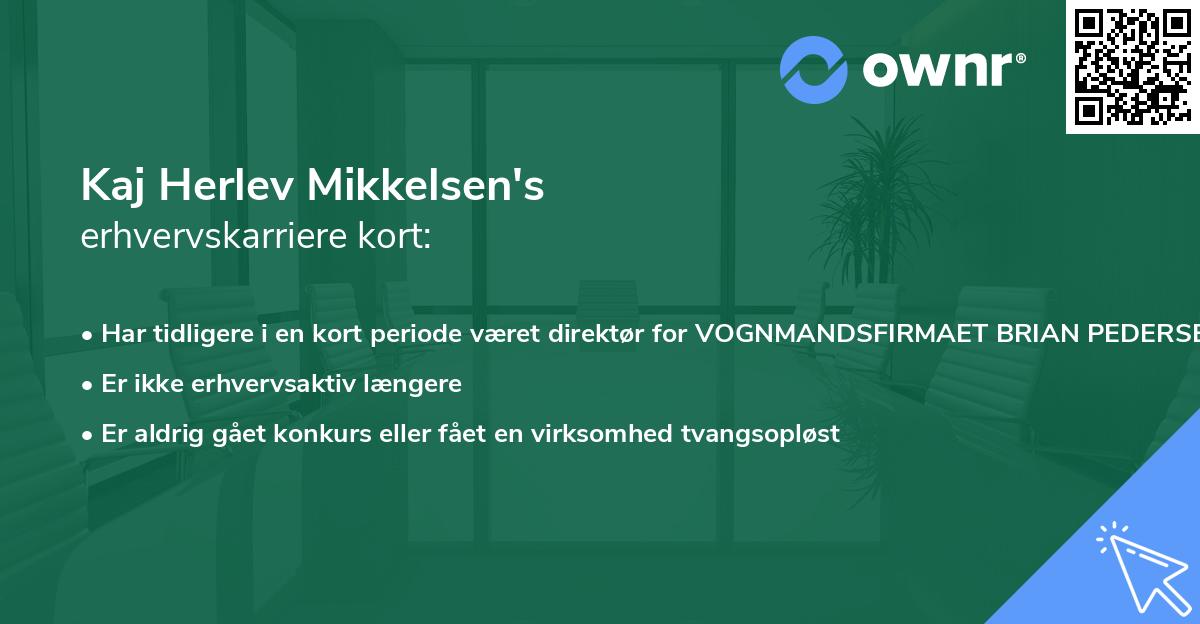Kaj Herlev Mikkelsen's erhvervskarriere kort