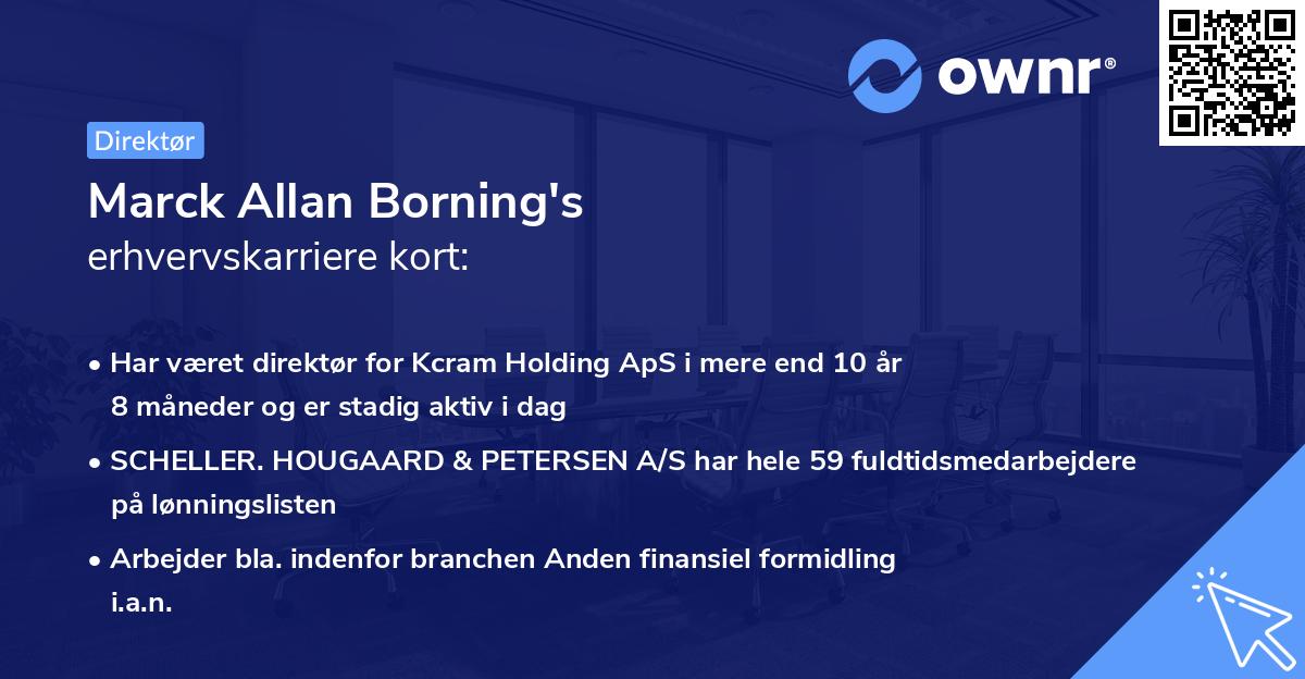 Marck Allan Borning's erhvervskarriere kort