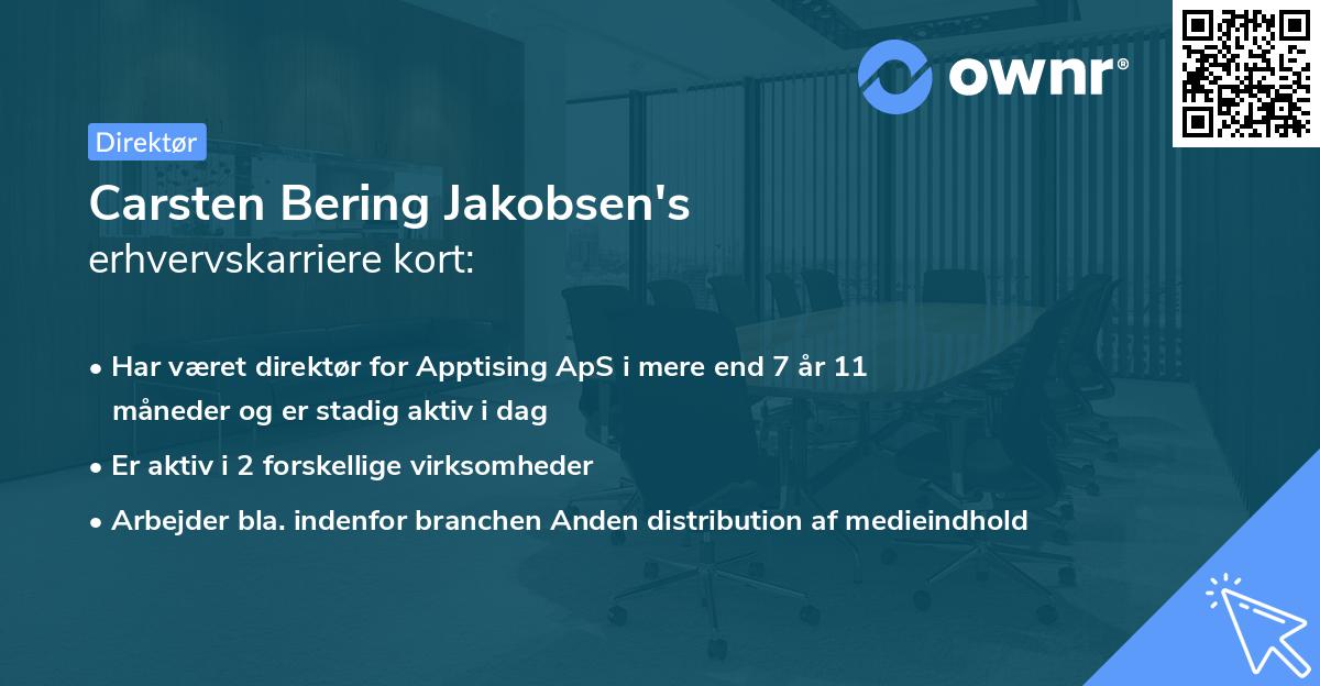 Carsten Bering Jakobsen's erhvervskarriere kort