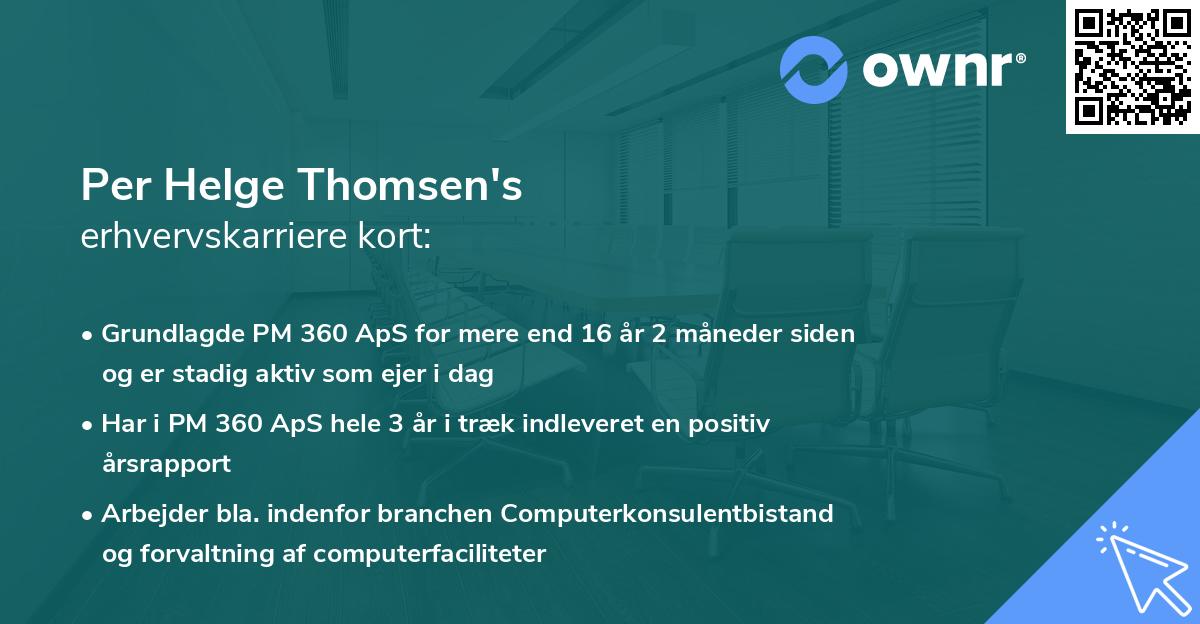 Per Helge Thomsen's erhvervskarriere kort
