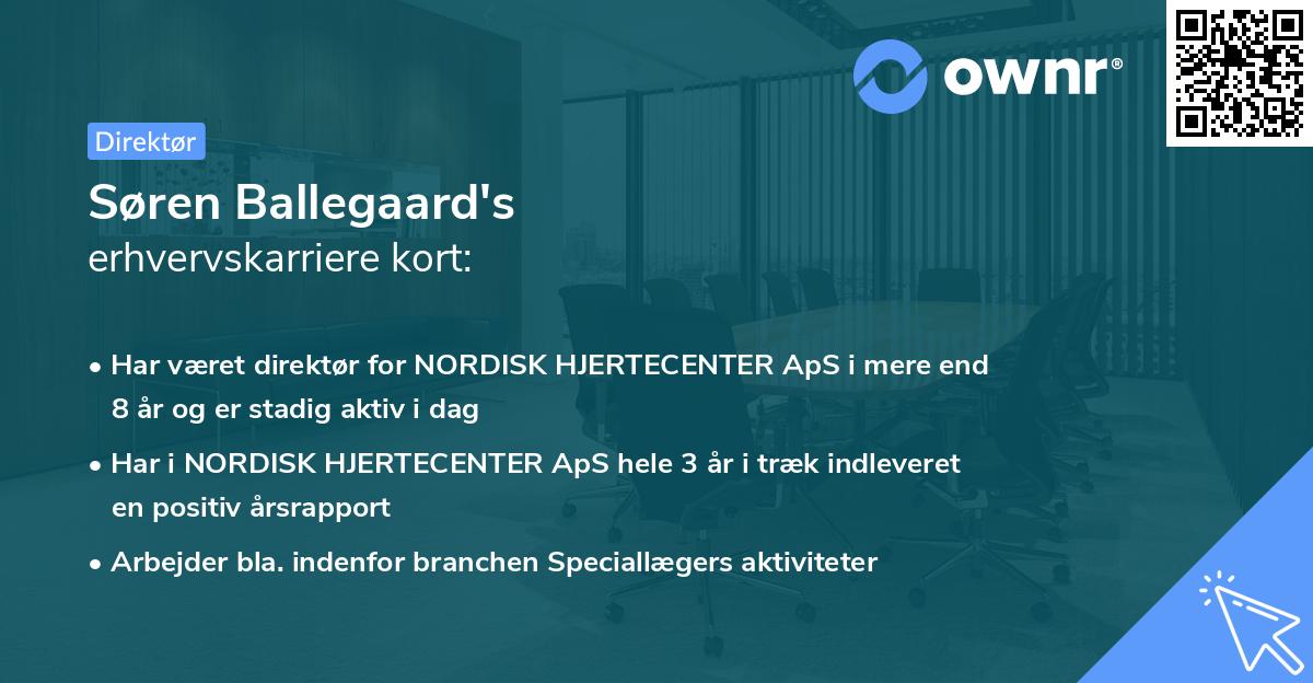 Søren Ballegaard's erhvervskarriere kort
