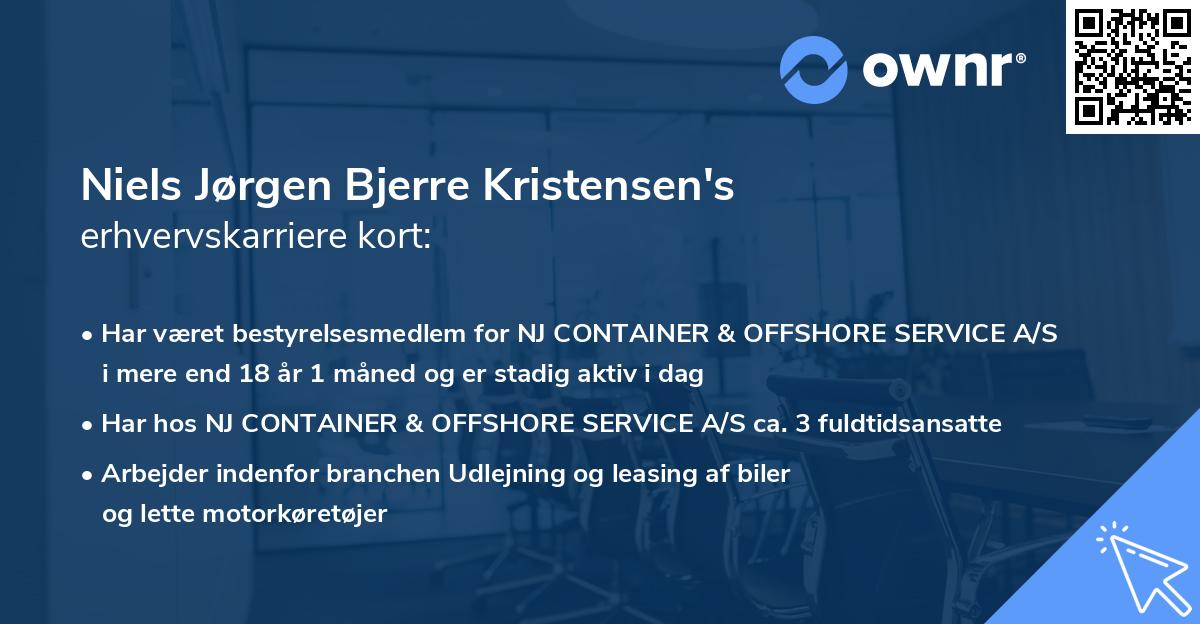 Niels Jørgen Bjerre Kristensen's erhvervskarriere kort