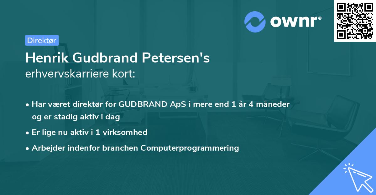 Henrik Gudbrand Petersen's erhvervskarriere kort