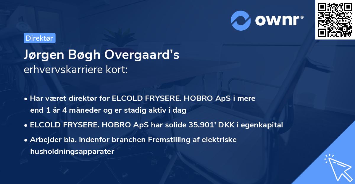 Jørgen Bøgh Overgaard's erhvervskarriere kort