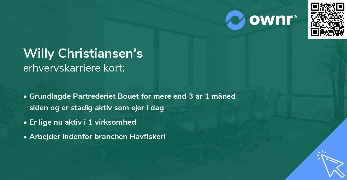 Willy Christiansen's erhvervskarriere kort