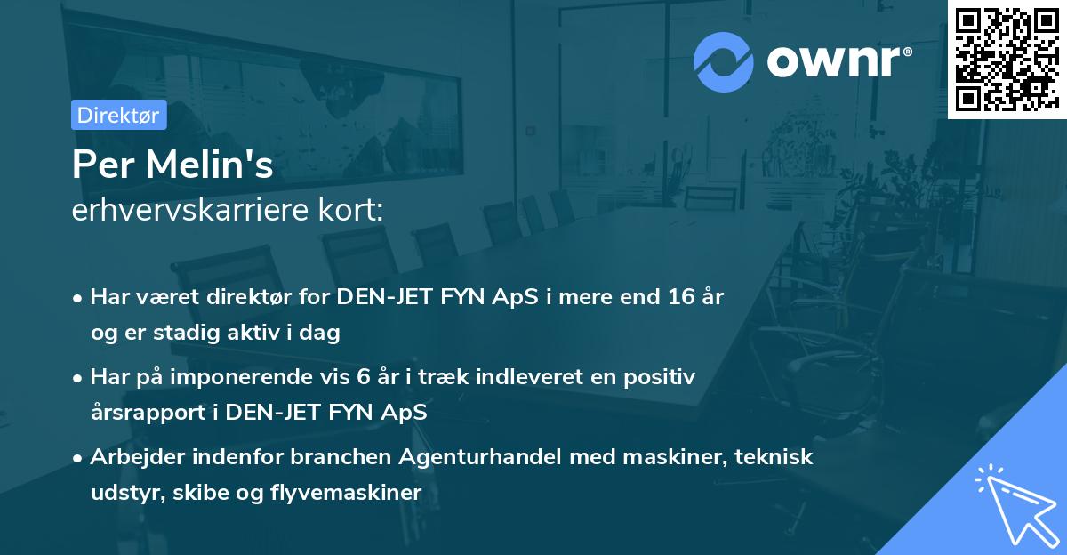 Per Melin's erhvervskarriere kort