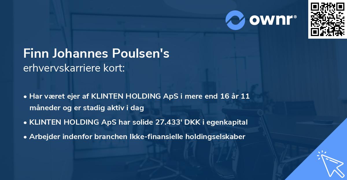 Finn Johannes Poulsen's erhvervskarriere kort