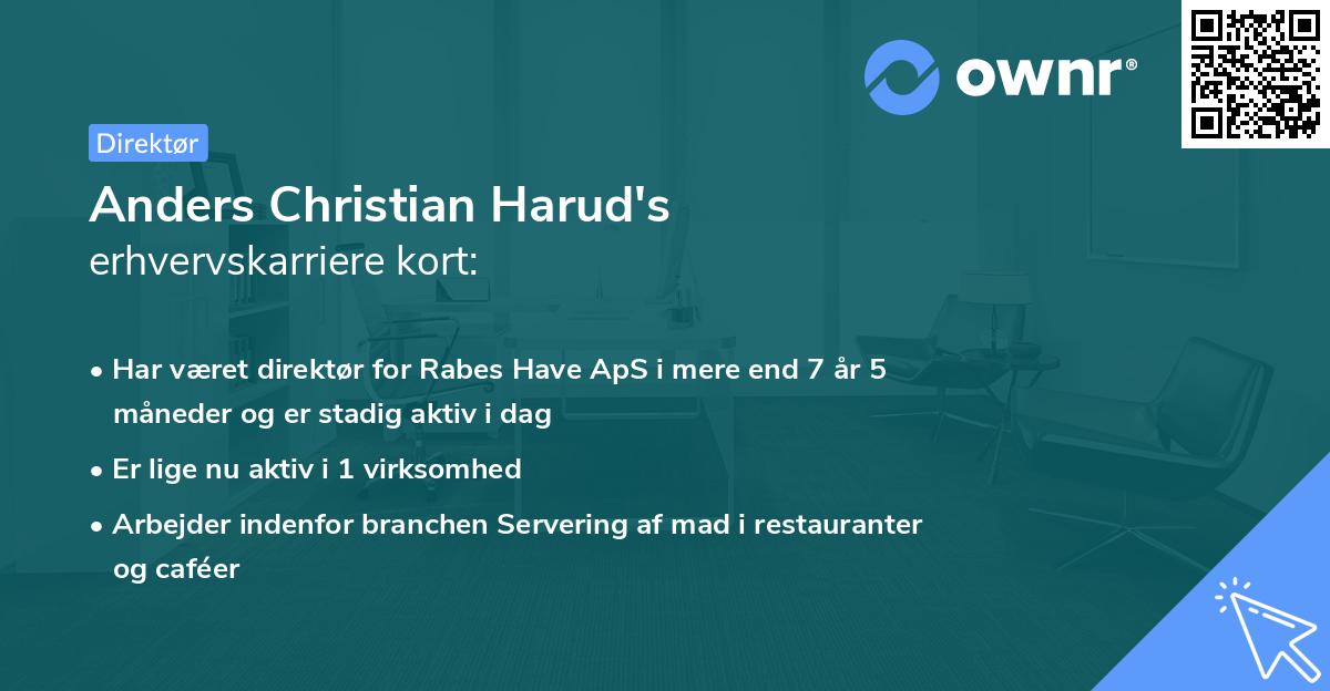 Anders Christian Harud's erhvervskarriere kort