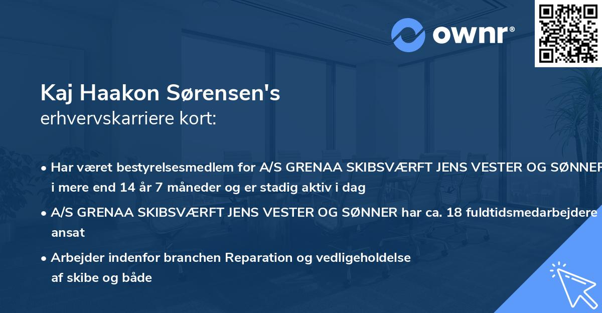 Kaj Haakon Sørensen's erhvervskarriere kort