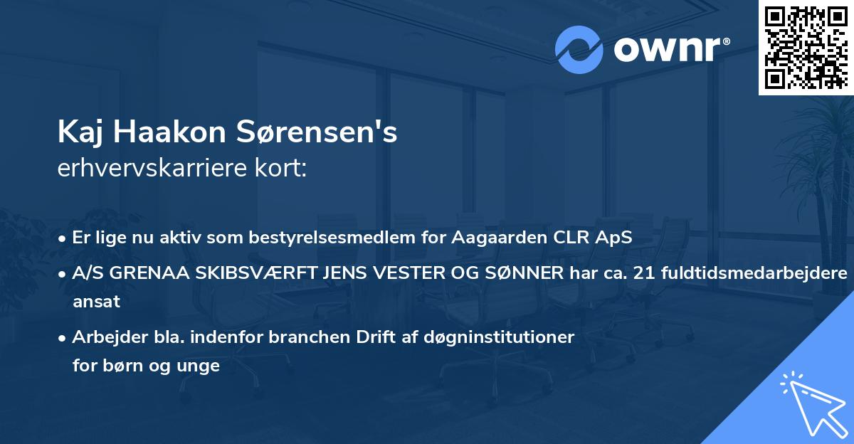 Kaj Haakon Sørensen's erhvervskarriere kort