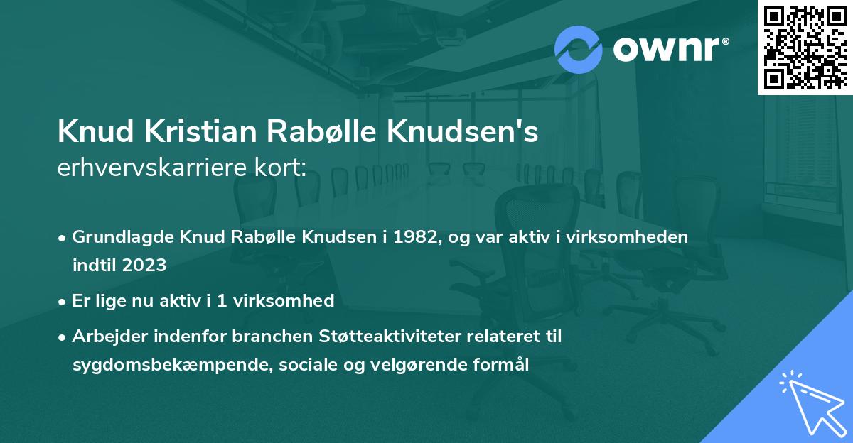 Knud Kristian Rabølle Knudsen's erhvervskarriere kort