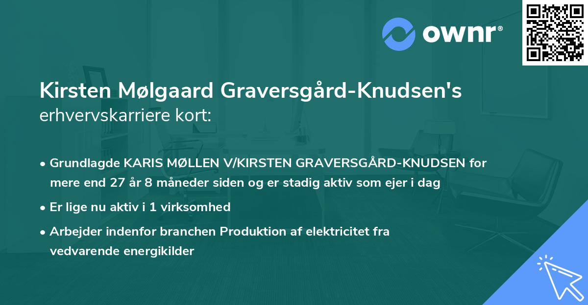 Kirsten Mølgaard Graversgård-Knudsen's erhvervskarriere kort