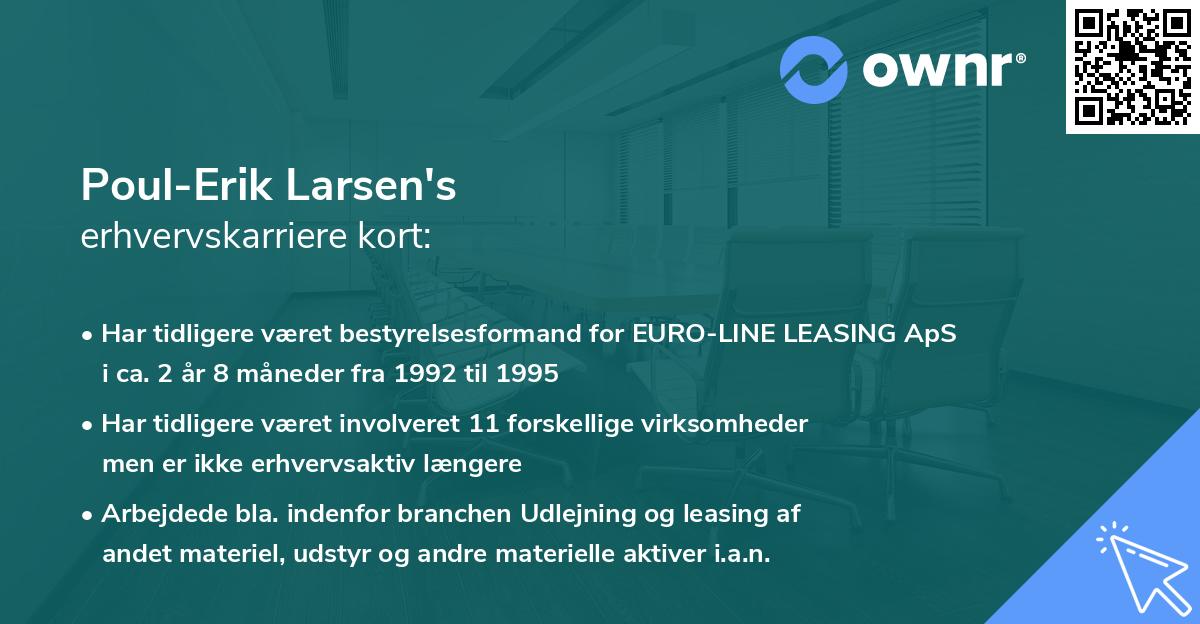 Poul-Erik Larsen's erhvervskarriere kort
