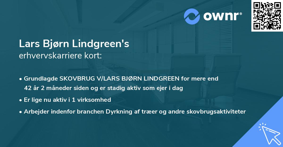 Lars Bjørn Lindgreen's erhvervskarriere kort