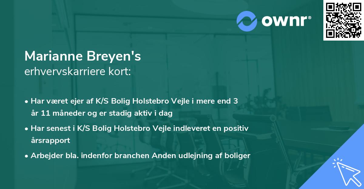 Marianne Breyen's erhvervskarriere kort