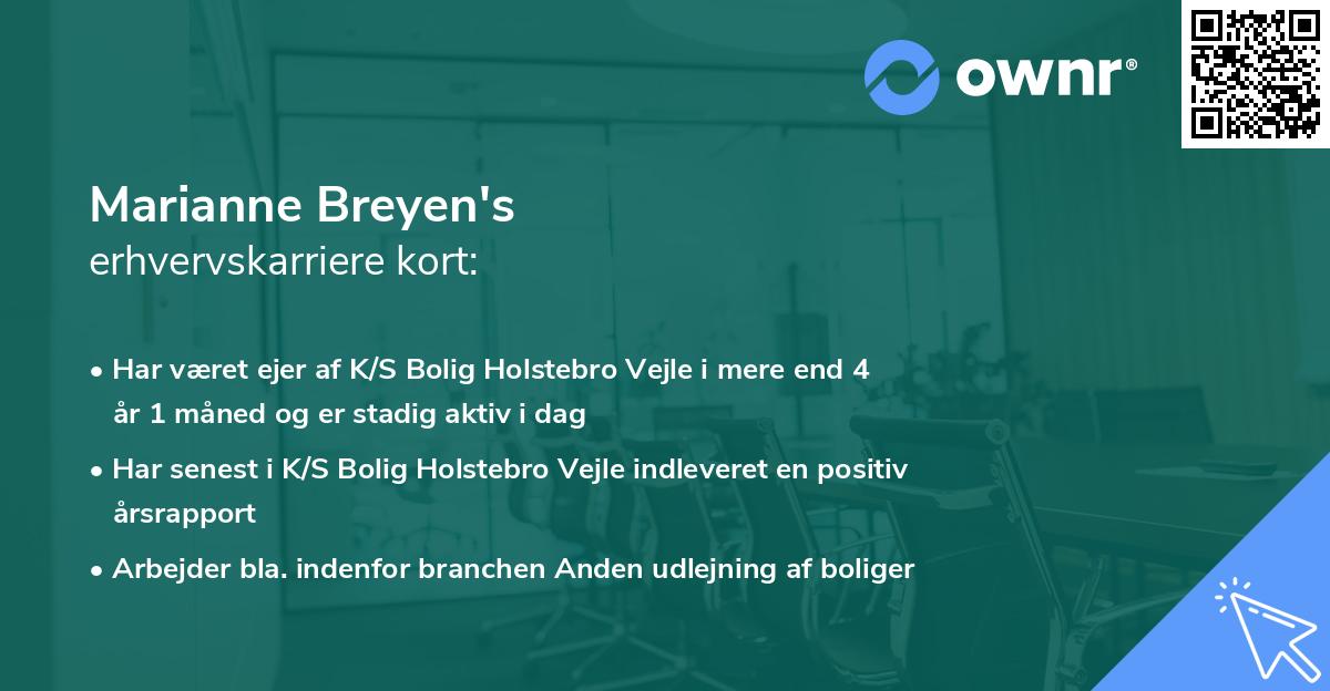 Marianne Breyen's erhvervskarriere kort