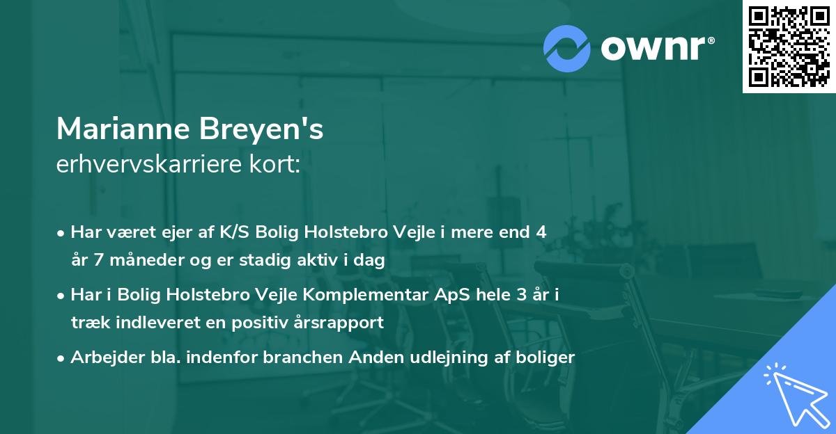 Marianne Breyen's erhvervskarriere kort