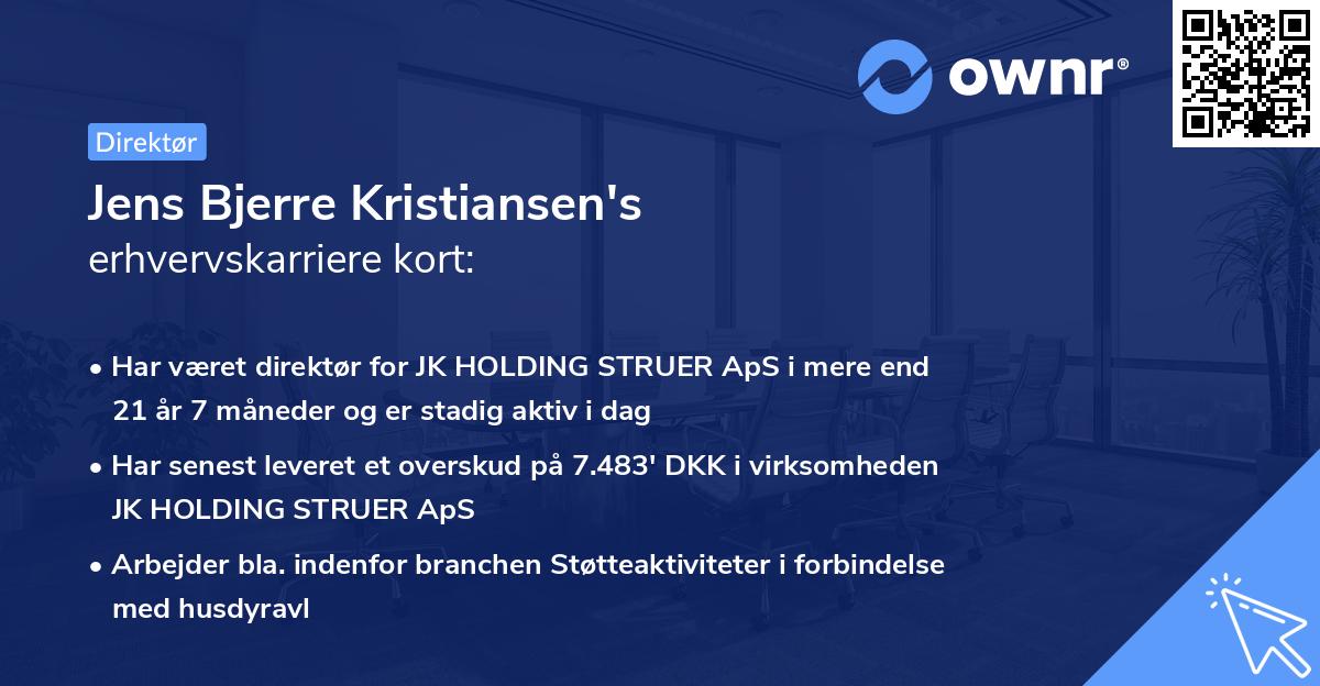 Jens Bjerre Kristiansen's erhvervskarriere kort