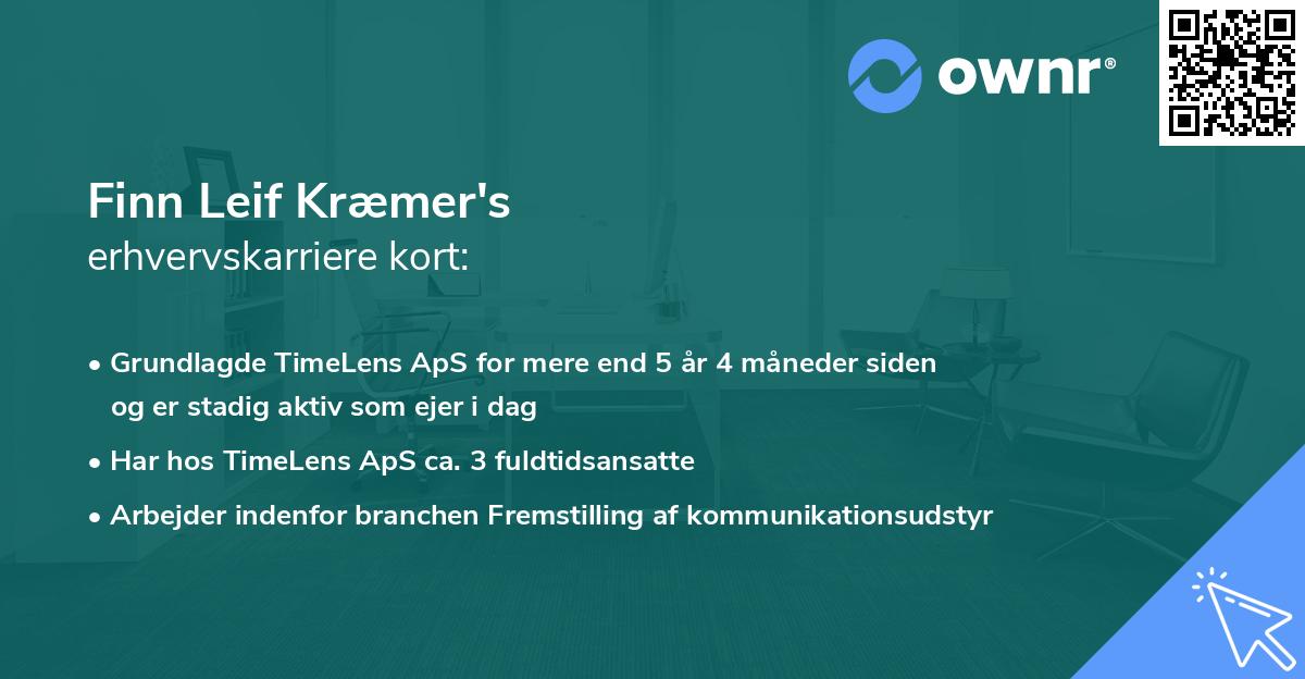 Finn Leif Kræmer's erhvervskarriere kort