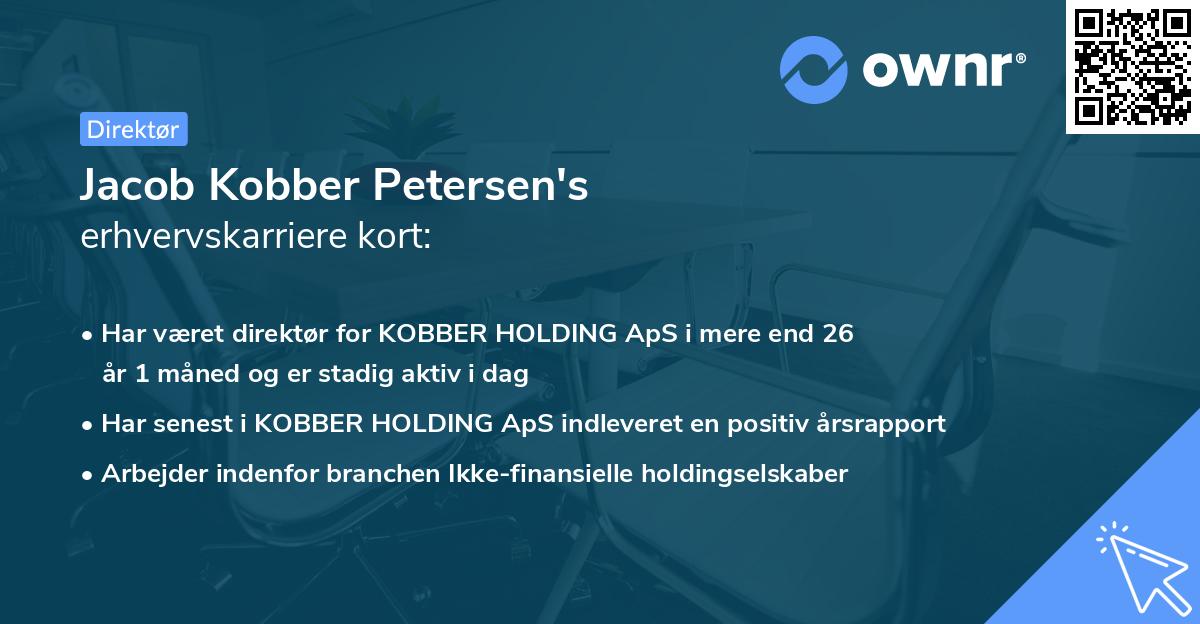 Jacob Kobber Petersen's erhvervskarriere kort