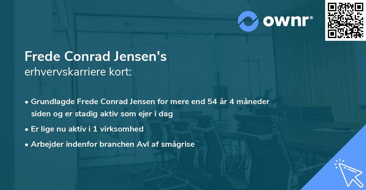 Frede Conrad Jensen's erhvervskarriere kort