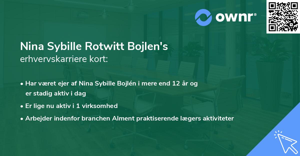 Nina Sybille Rotwitt Bojlen's erhvervskarriere kort