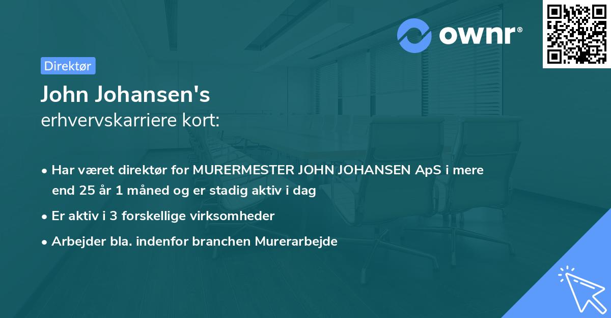John Johansen's erhvervskarriere kort