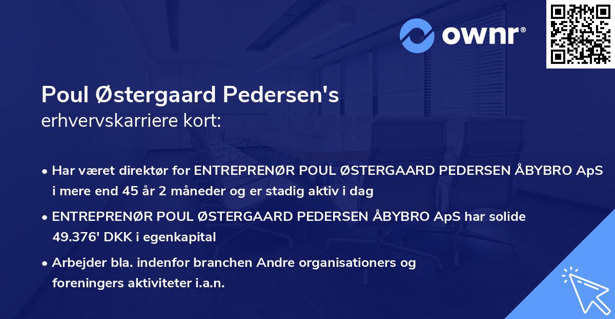 Poul Østergaard Pedersen's erhvervskarriere kort