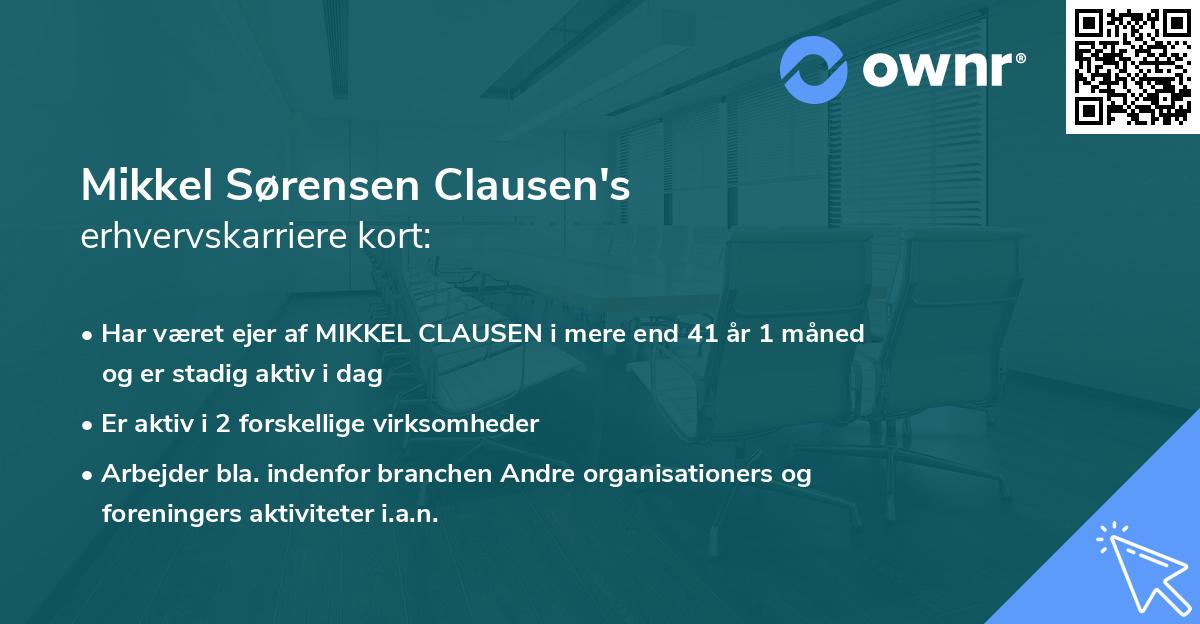 Mikkel Sørensen Clausen's erhvervskarriere kort
