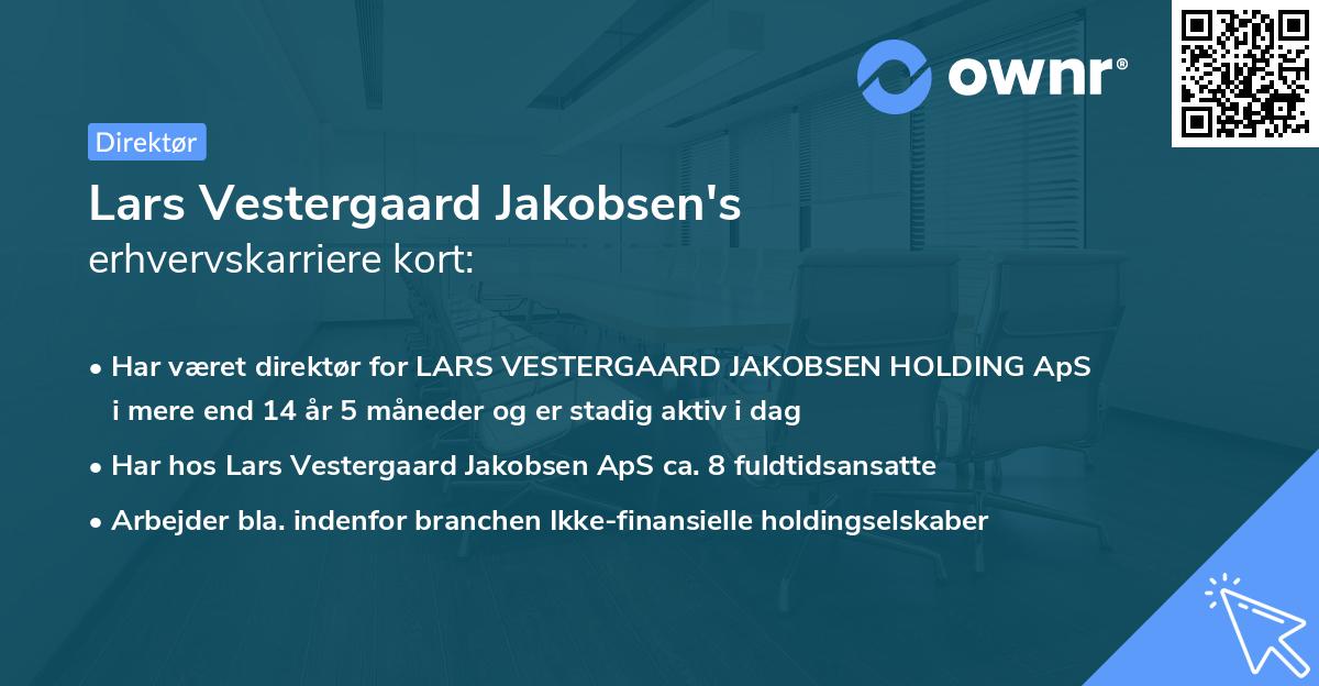 Lars Vestergaard Jakobsen's erhvervskarriere kort