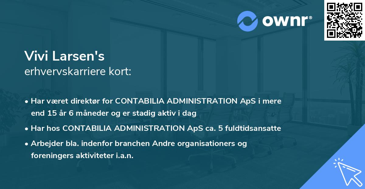 Vivi Larsen's erhvervskarriere kort