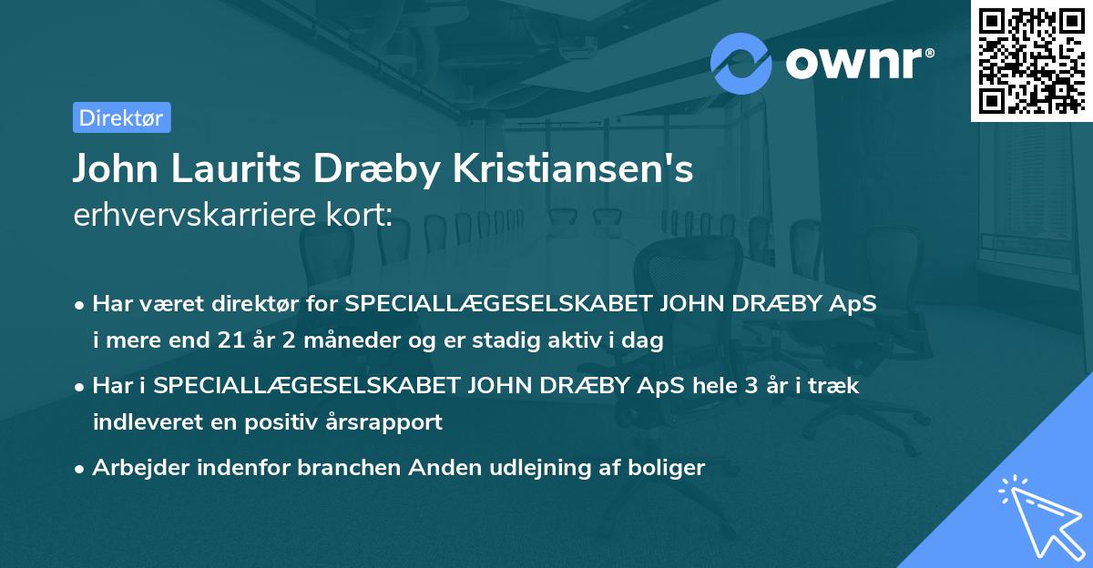 John Laurits Dræby Kristiansen's erhvervskarriere kort