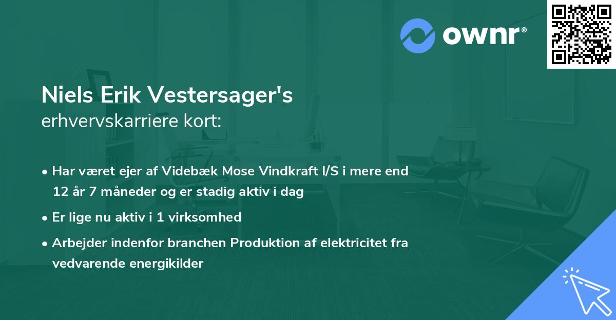 Niels Erik Vestersager's erhvervskarriere kort