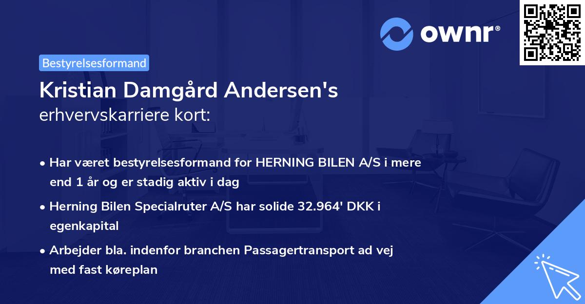 Kristian Damgård Andersen's erhvervskarriere kort