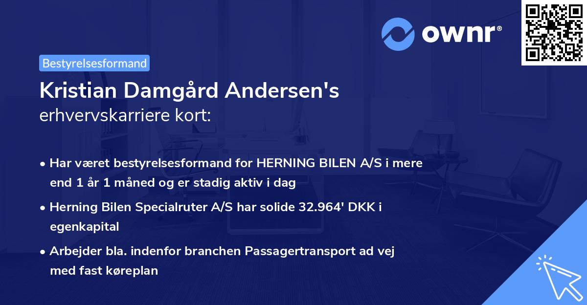 Kristian Damgård Andersen's erhvervskarriere kort