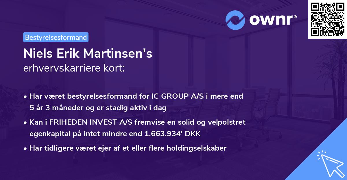 Niels Erik Martinsen's erhvervskarriere kort