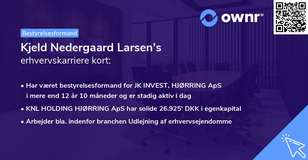Kjeld Nedergaard Larsen's erhvervskarriere kort