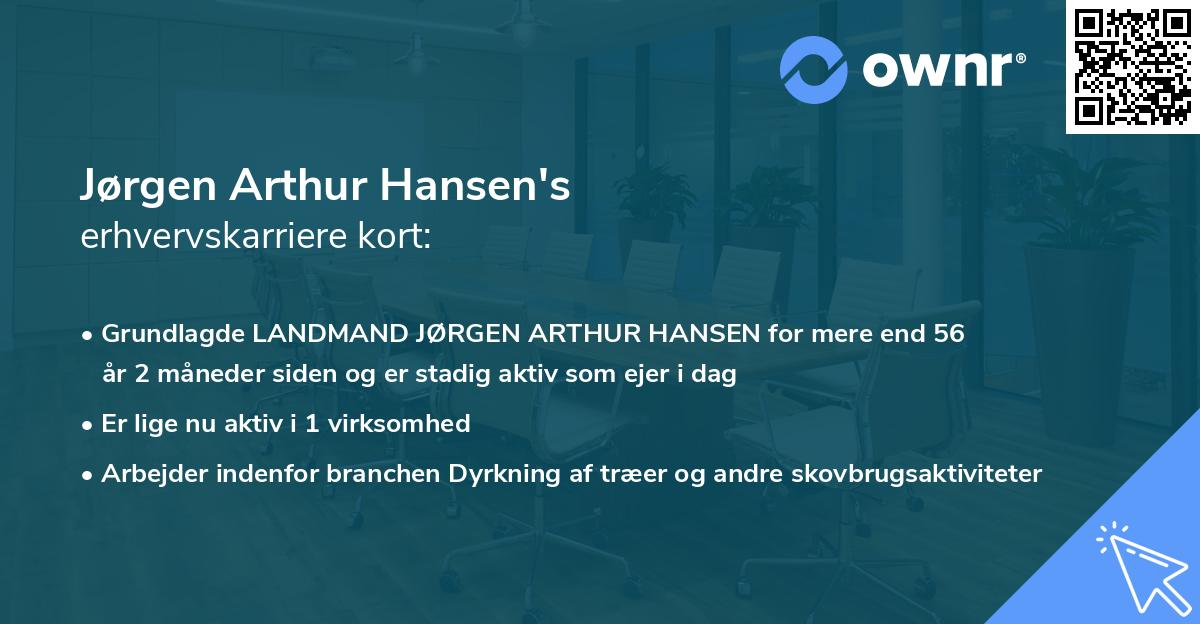 Jørgen Arthur Hansen's erhvervskarriere kort