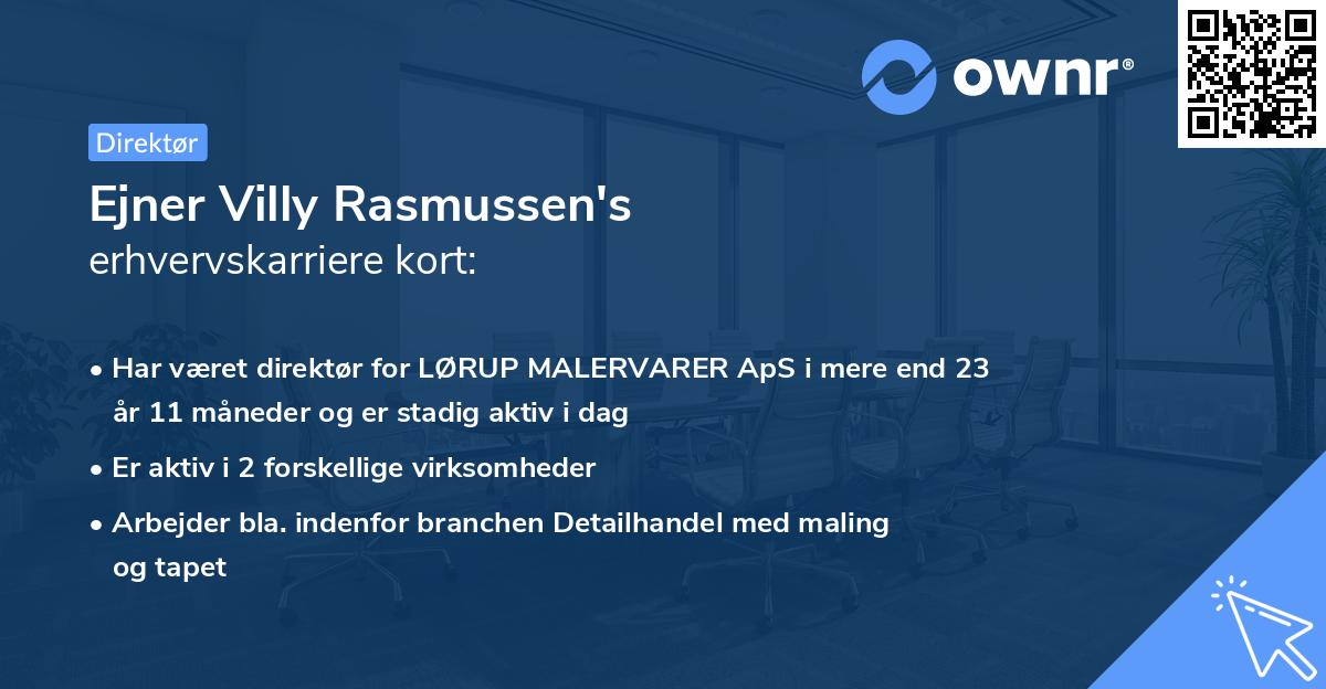 Ejner Villy Rasmussen's erhvervskarriere kort