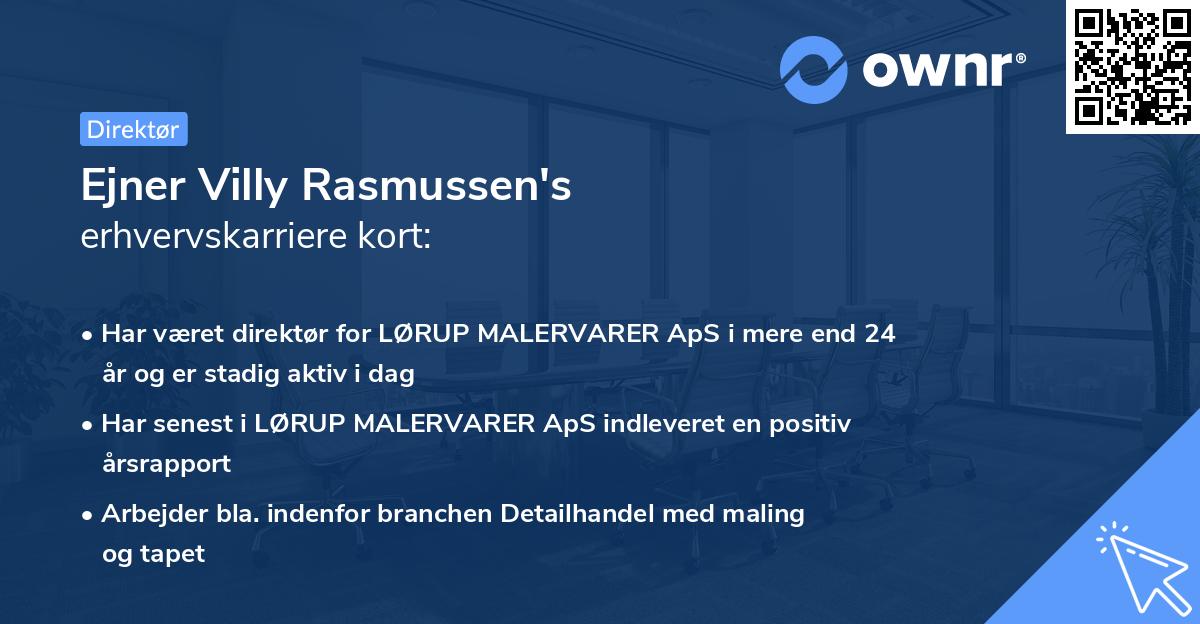 Ejner Villy Rasmussen's erhvervskarriere kort