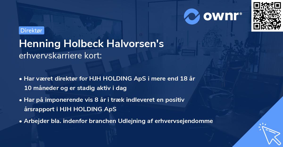 Henning Holbeck Halvorsen's erhvervskarriere kort