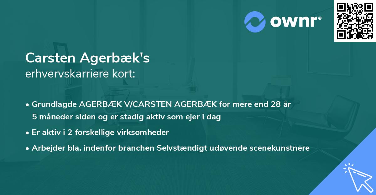 Carsten Agerbæk's erhvervskarriere kort
