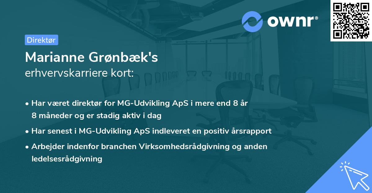 Marianne Grønbæk's erhvervskarriere kort