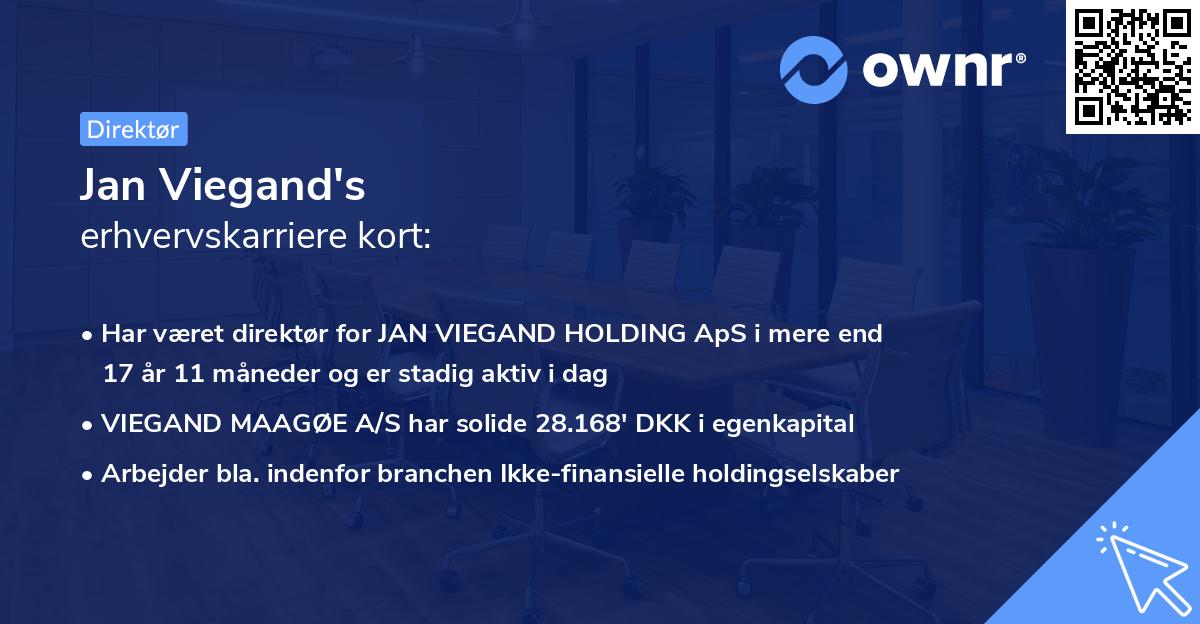 Jan Viegand's erhvervskarriere kort