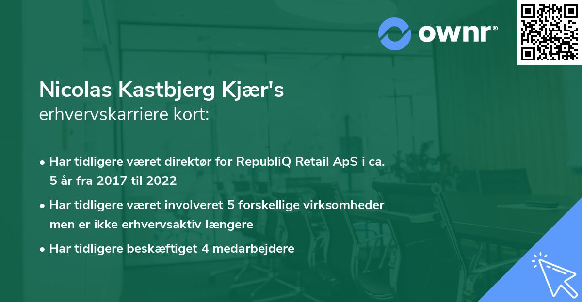 Nicolas Kastbjerg Kjær's erhvervskarriere kort
