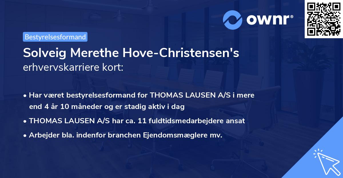 Solveig Merethe Hove-Christensen's erhvervskarriere kort