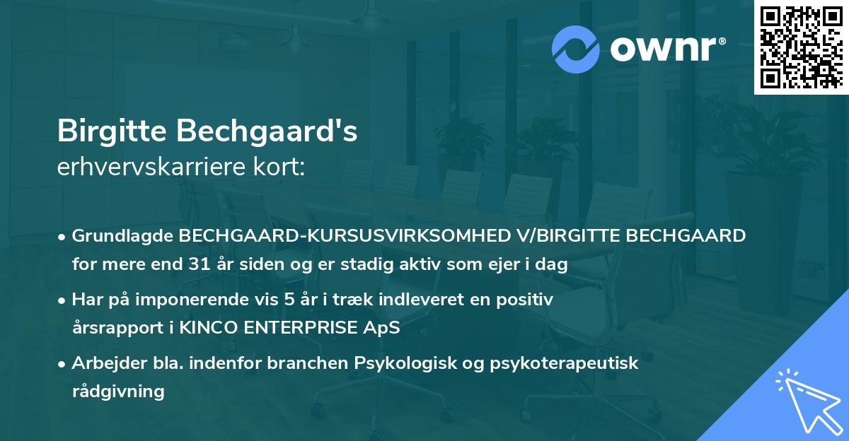 Birgitte Bechgaard's erhvervskarriere kort