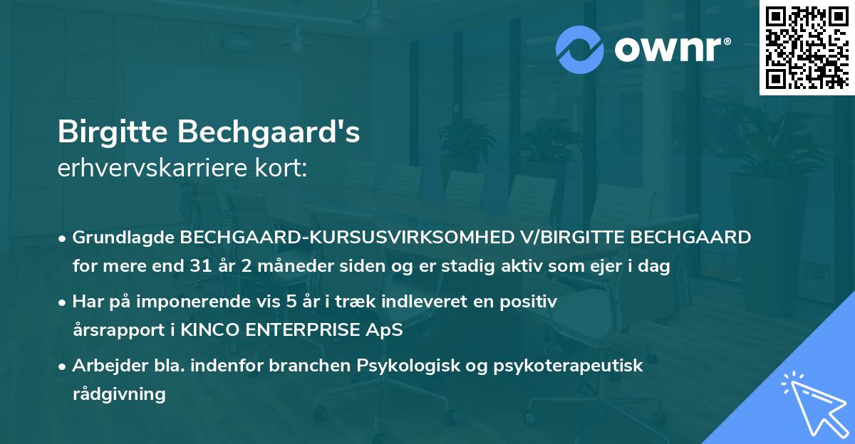 Birgitte Bechgaard's erhvervskarriere kort